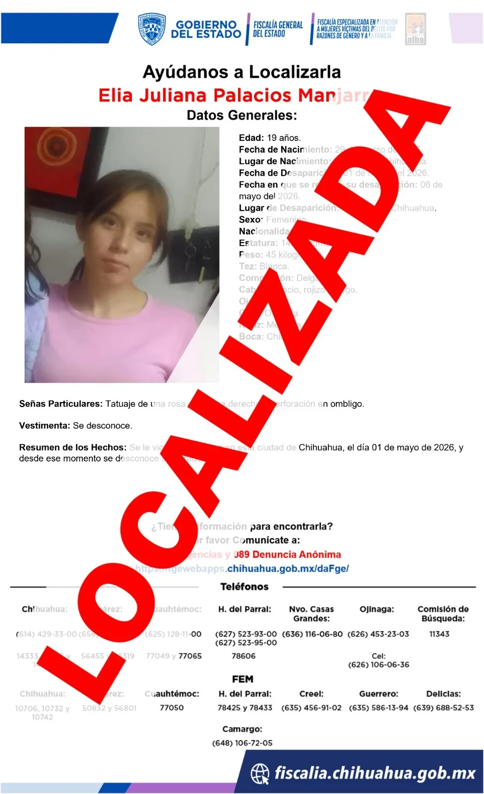 Fiscalía de Chihuahua localiza a seis personas reportadas como ausentes, todas sanas y salvas - imagen 1