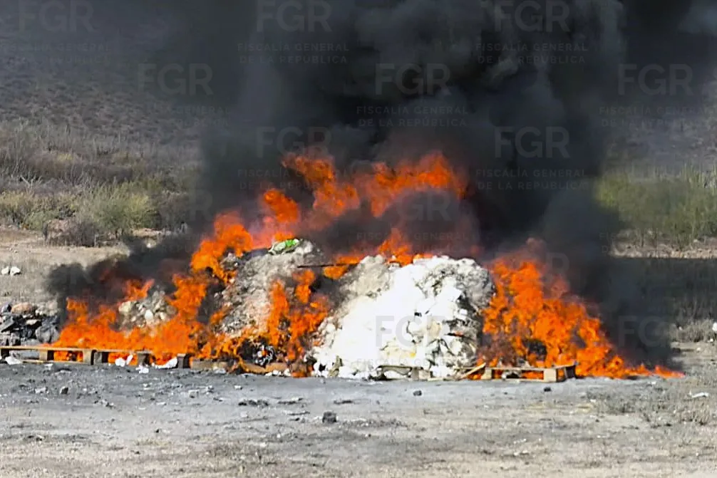 FGR incinera más de 2.6 toneladas de drogas en La Paz, BCS, con valor de 34 millones de pesos