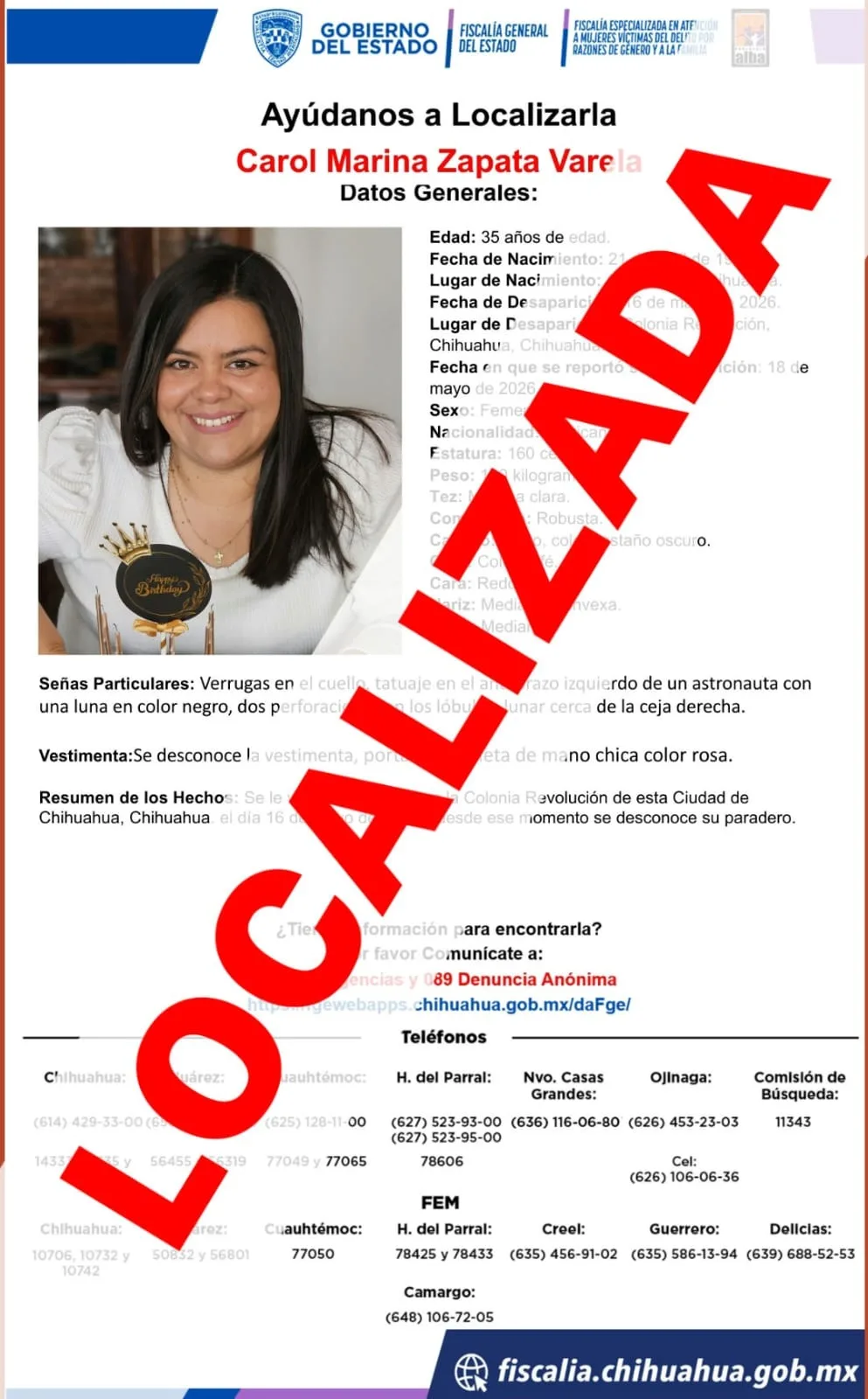 Localizan a dos mujeres reportadas como ausentes en Chihuahua; estaban sanas y salvas