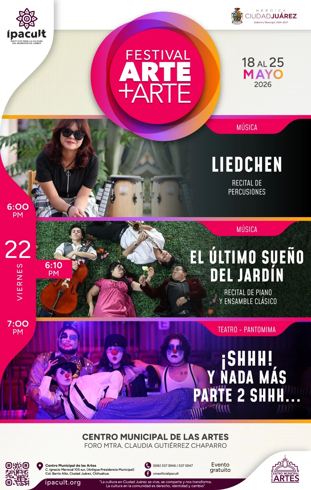 Festival Arte+Arte reúne música, teatro y artes plásticas este viernes en el CMA de Ciudad Juárez - imagen 1