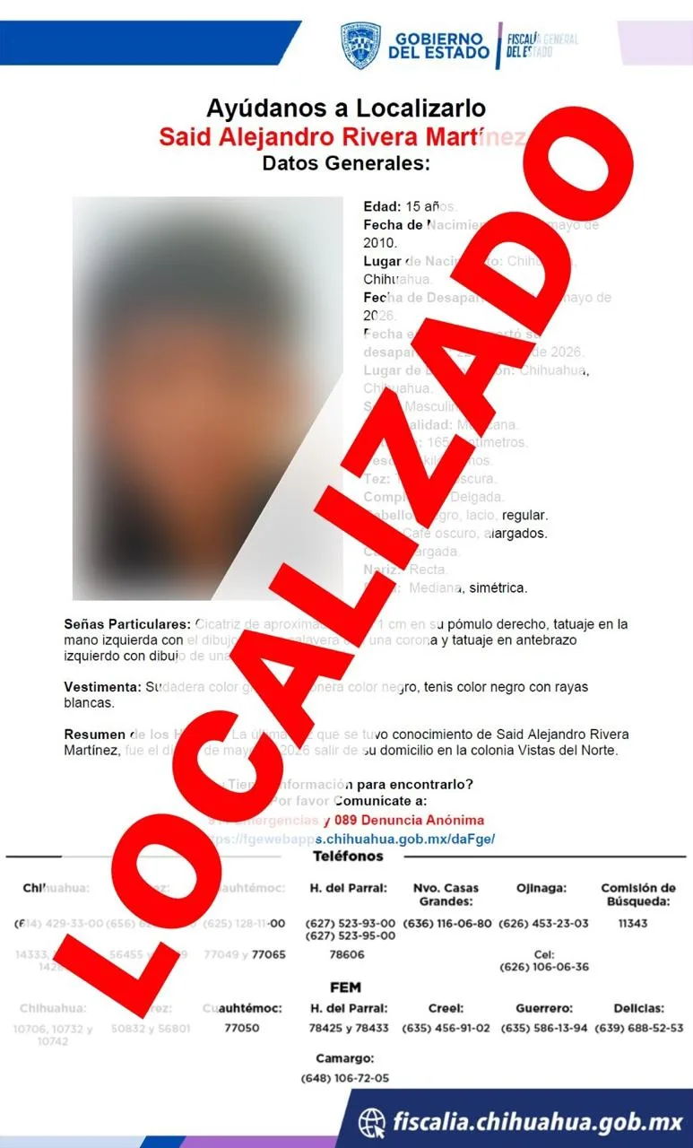 Localizan en Chihuahua a dos adolescentes y un adulto con reporte de ausencia - imagen 1