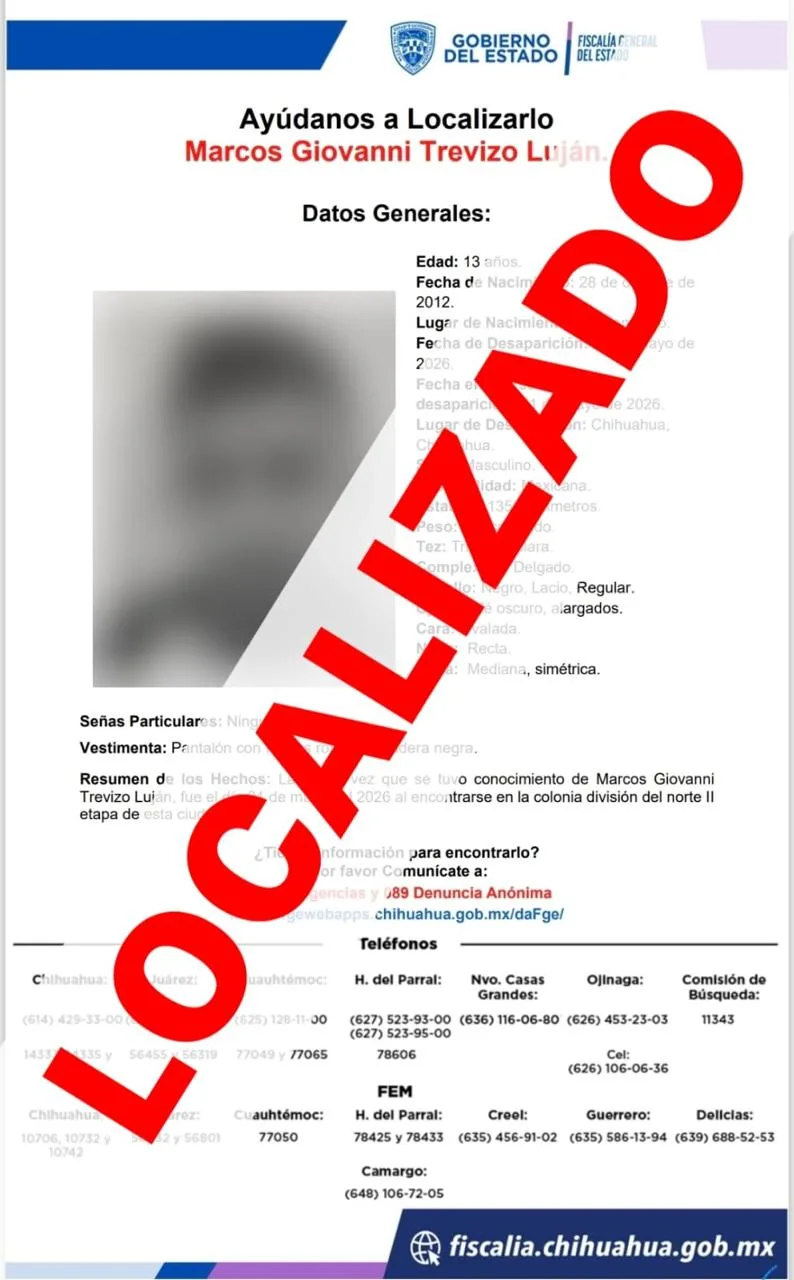 Localizan en Chihuahua a dos adolescentes y un adulto con reporte de ausencia - imagen 2