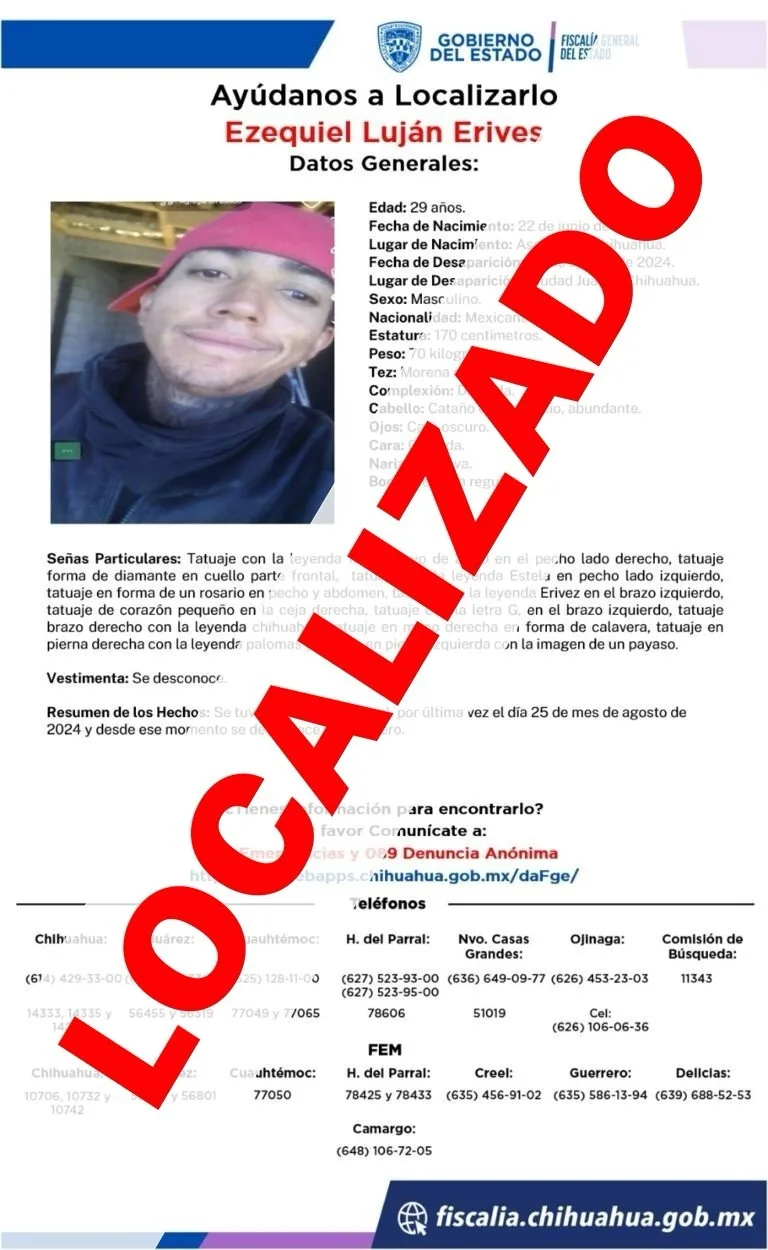 Localizan en Puerto Palomas de Villa a hombre con reporte de ausencia en Juárez