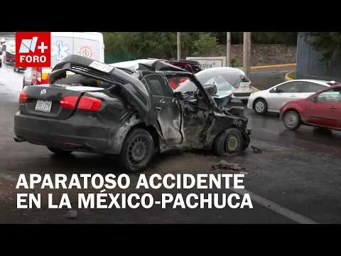 Accidente en la autopista México-Pachuca: choque y volcadura en la zona de El Vigilante