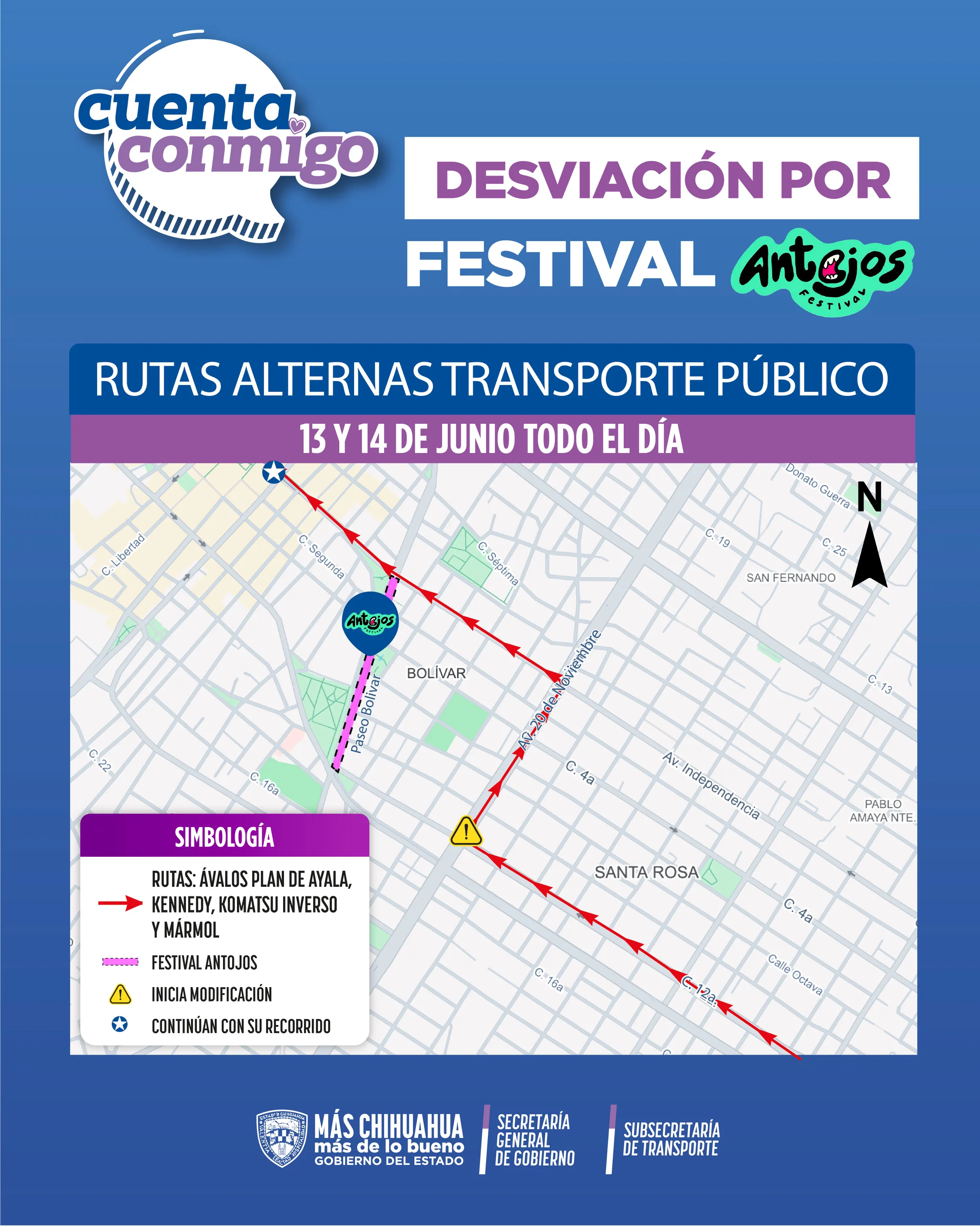 Habrá desvíos en rutas urbanas por el Festival Antojos en la capital