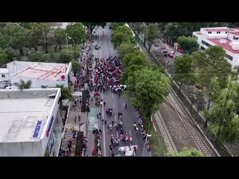 Imágenes aéreas revelan concentración de la CNTE y caos vial en Calzada de Tlalpan, CDMX