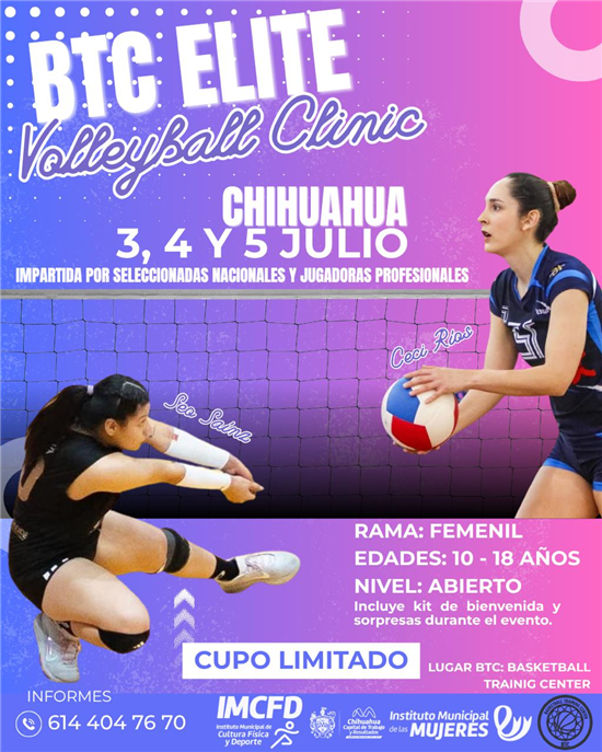 Clínica de Volleyball en Chihuahua reúne a jugadoras profesionales para entrenar a jóvenes deportistas