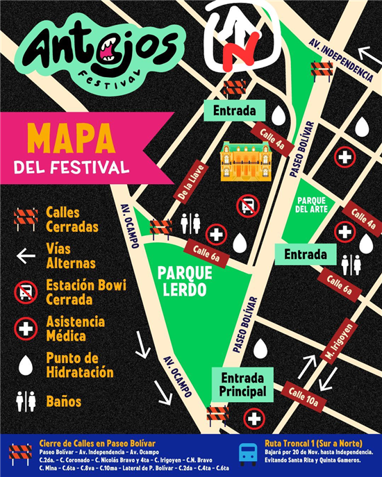 Cierres viales y rutas alternas por festival Antojos 2026 en el Centro Histórico de Chihuahua