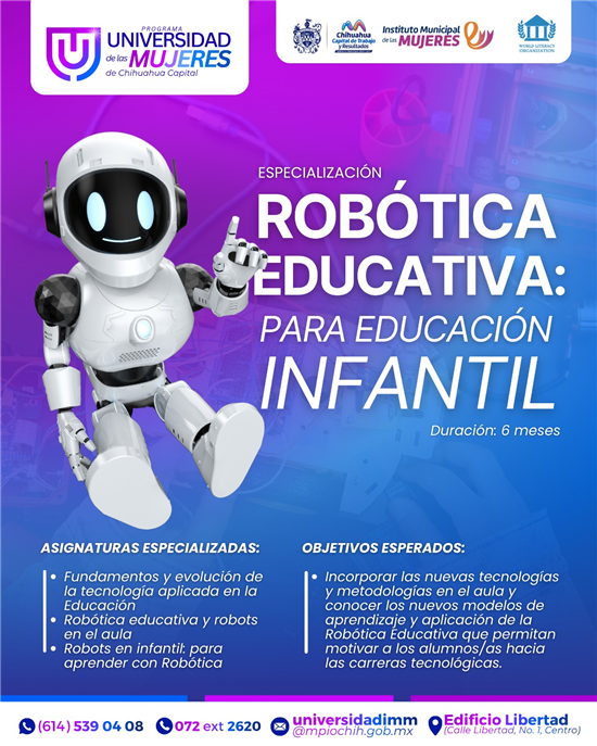 Municipio de Chihuahua lanza especialización en robótica educativa para docentes en la Universidad de las Mujeres