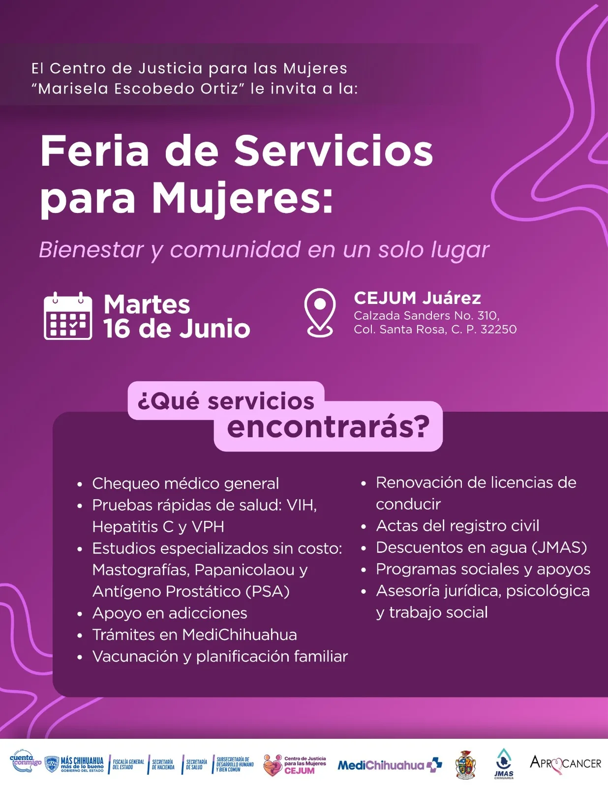 CEJUM de Ciudad Juárez realizará Feria de Servicios para Mujeres este martes
