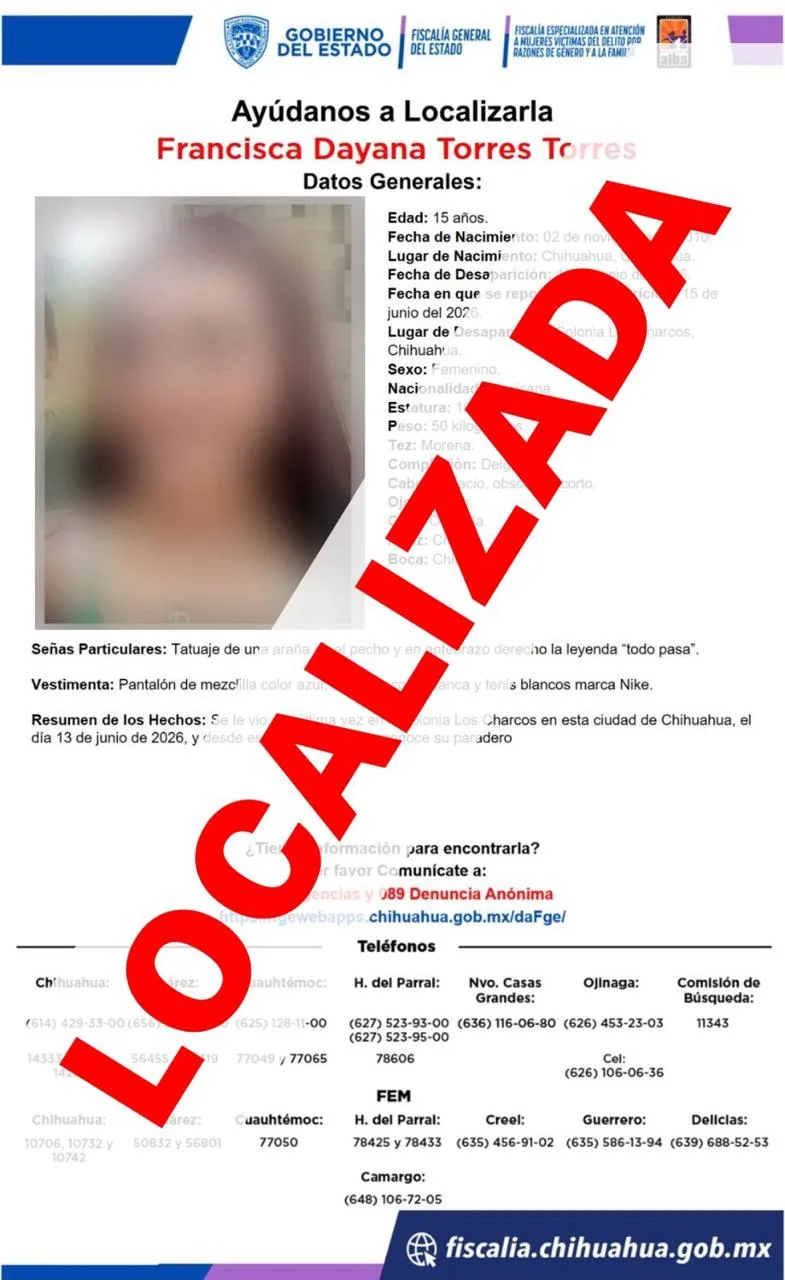 Localizan a cuatro mujeres con reporte de ausencia en la ciudad de Chihuahua; dos son menores de edad - imagen 1