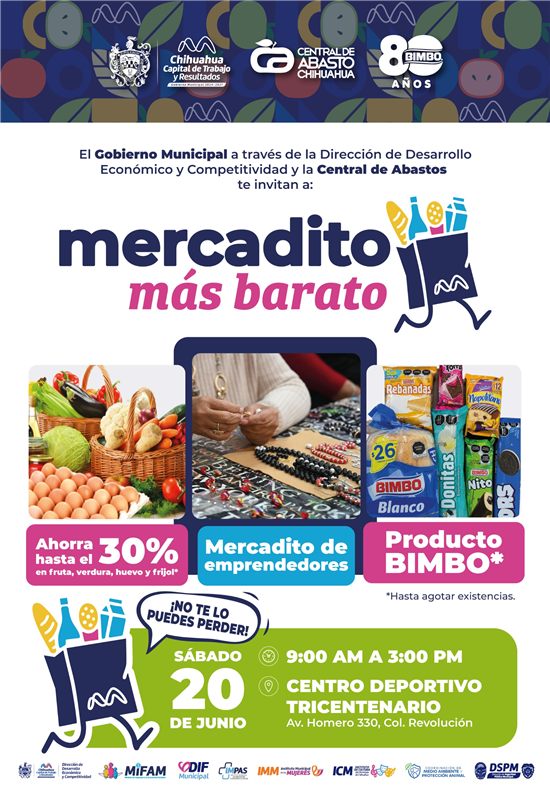 Tercera edición del Mercadito Más Barato en Chihuahua ofrece canasta básica a precios accesibles