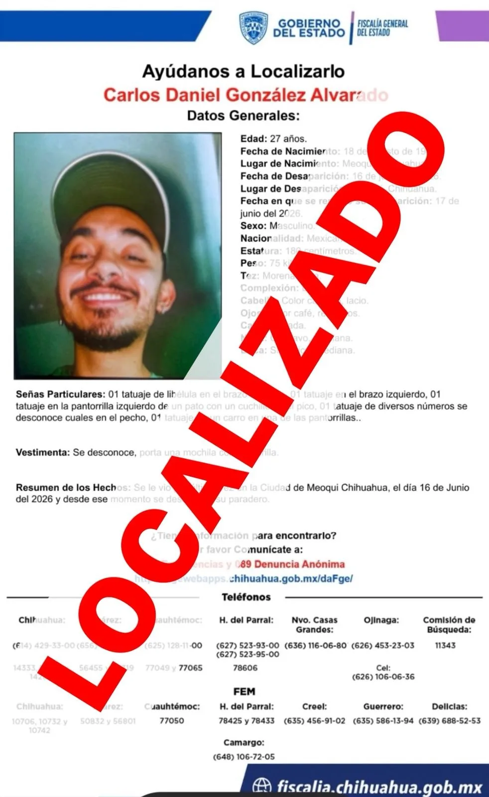 Localizan en Chihuahua a tres hombres con reporte de ausencia en Delicias, Meoqui y la capital - imagen 1
